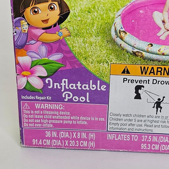 Nickelodeon Dora The Explorer 2 Ring Inflatable Swimming Pool 36" - Picture 7 of 9